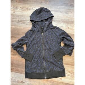 Lululemon Women's Scuba Hoodie III *Terry Blue / Black Full Zip Jacket Size 8